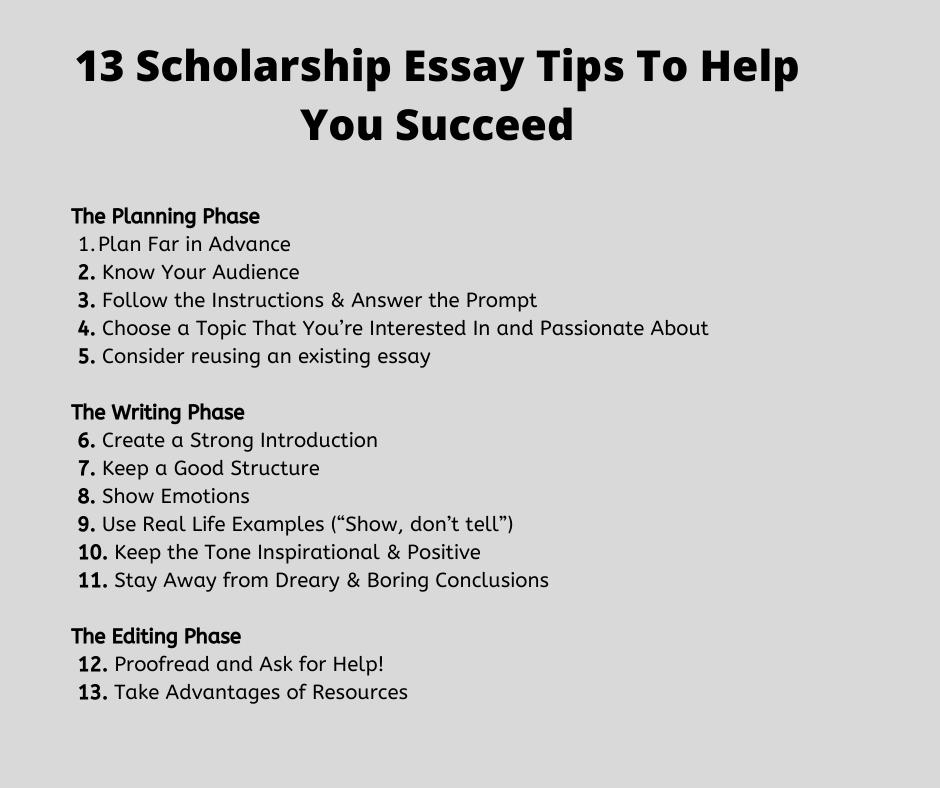 scholarship essay writing tips
