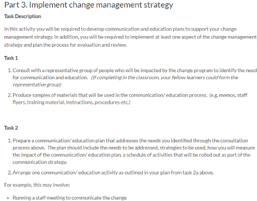 bsbinn601 lead and manage organisational change assignment answer