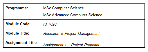 project proposal assignment sample