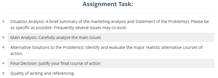MKTG7512 Marketing Case Study Analysis Assignment Sample