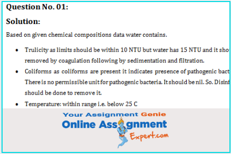 advanced water and wastewater treatment question