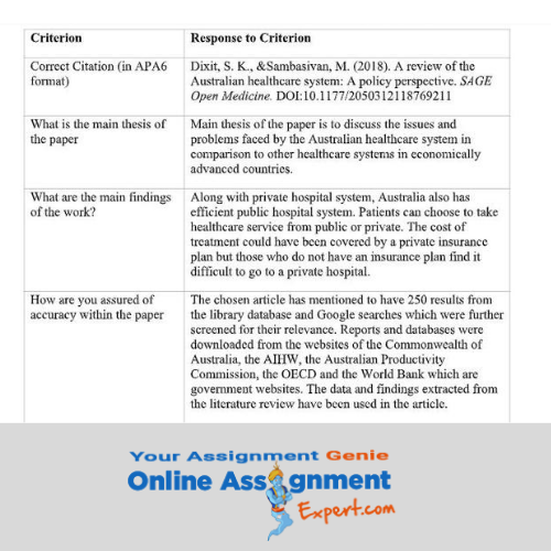 health science assignment sample