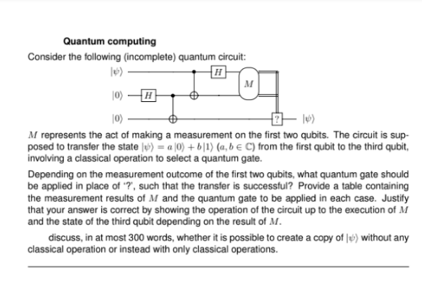 quantum computing assignment sample