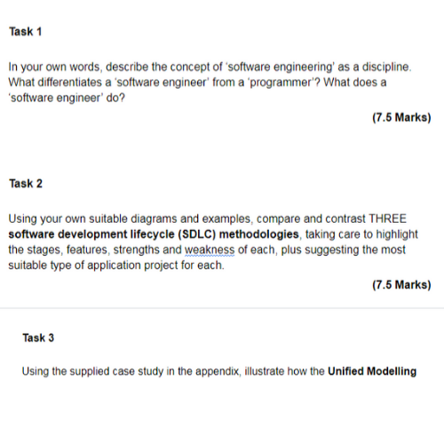 software development process assignment sample