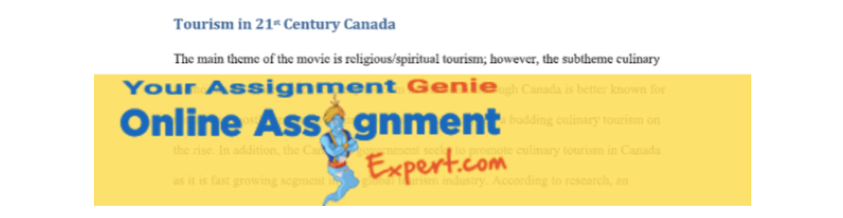 travel and tourism assignment sample