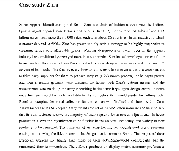 zara case study sample