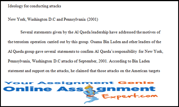 Global Assignment Help  Ideology For Conducting Attacks