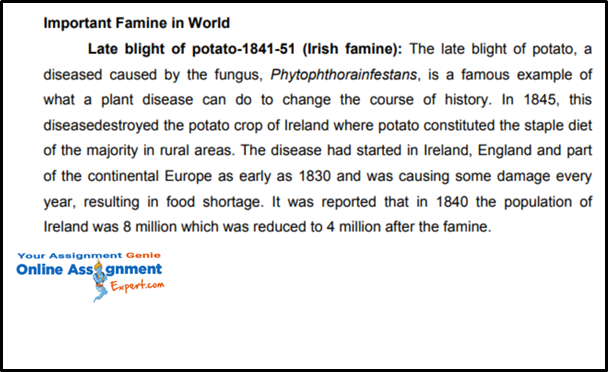 Important Famine In World