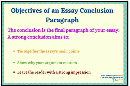 Objective of an essay conclusion paragraph
