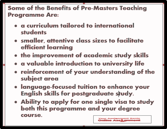 Pre Masters Teaching Studies Assignment Help 4