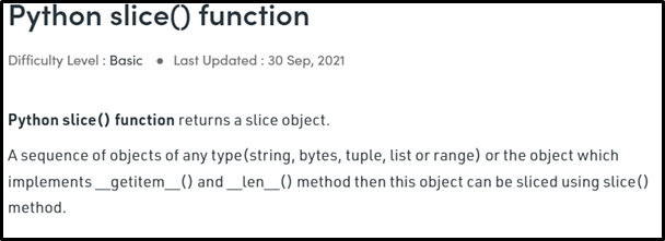 Python Slice Funcation