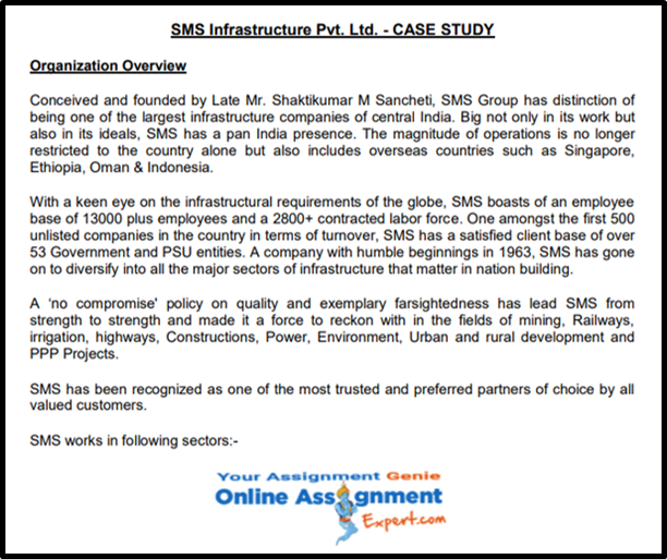 SMS Infrastructure Pvt Ltd CASE STUDY Help