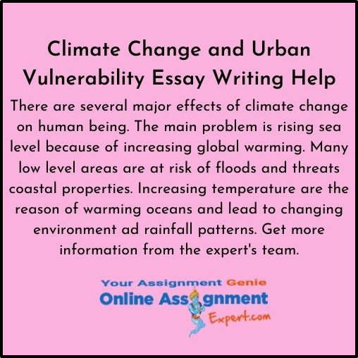 Climate Change And Urban Vulnerability Essay Writing Help