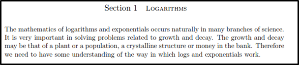Logarithms and Exponentials Assignment Help 1
