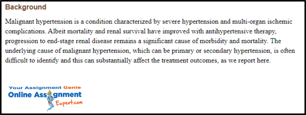 Secondary Hypertension Case Study Help 2