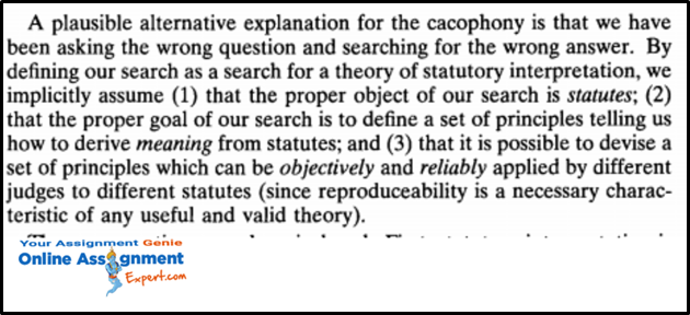 Theories Of Statutory Interpretation Assignment Help 1