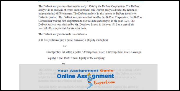 BUSM4154 DuPont Analysis Assignment Samples