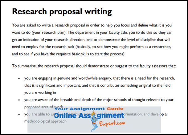 Research Proposal Writing Sample