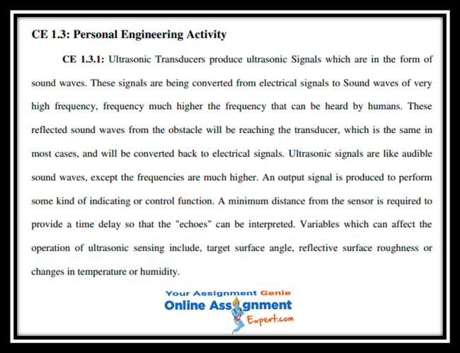 CDR Writing Sample Personal Engineering Activity