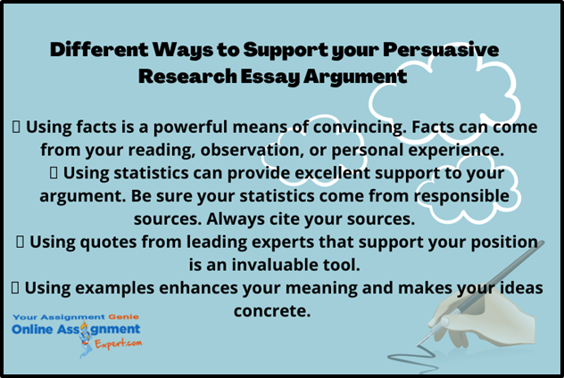 Different Ways to Support your Persuasive Research Essay Argument