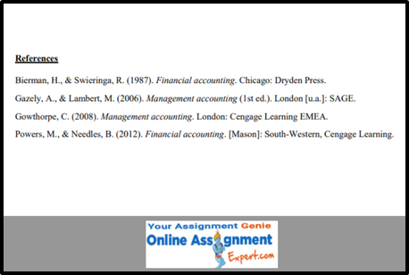 Finance Assignment Help Solution References