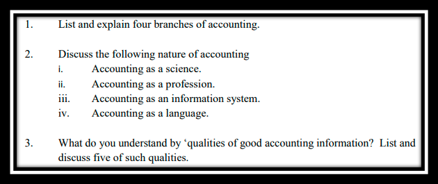 ACC203A Introduction to Financial Accounting Example