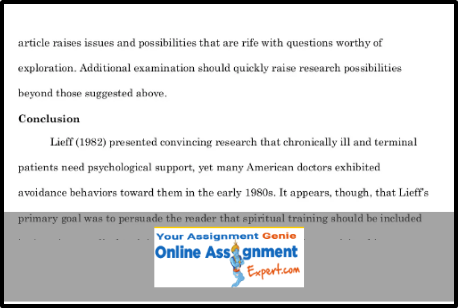 Journal Article Review Assignment Help Conclusion