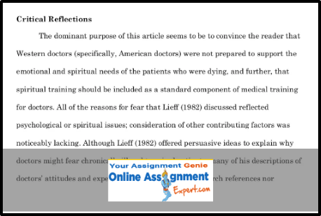 Journal Article Review Assignment Help Critical Reflections
