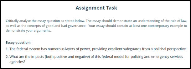 Law Essay Help Assignment Task